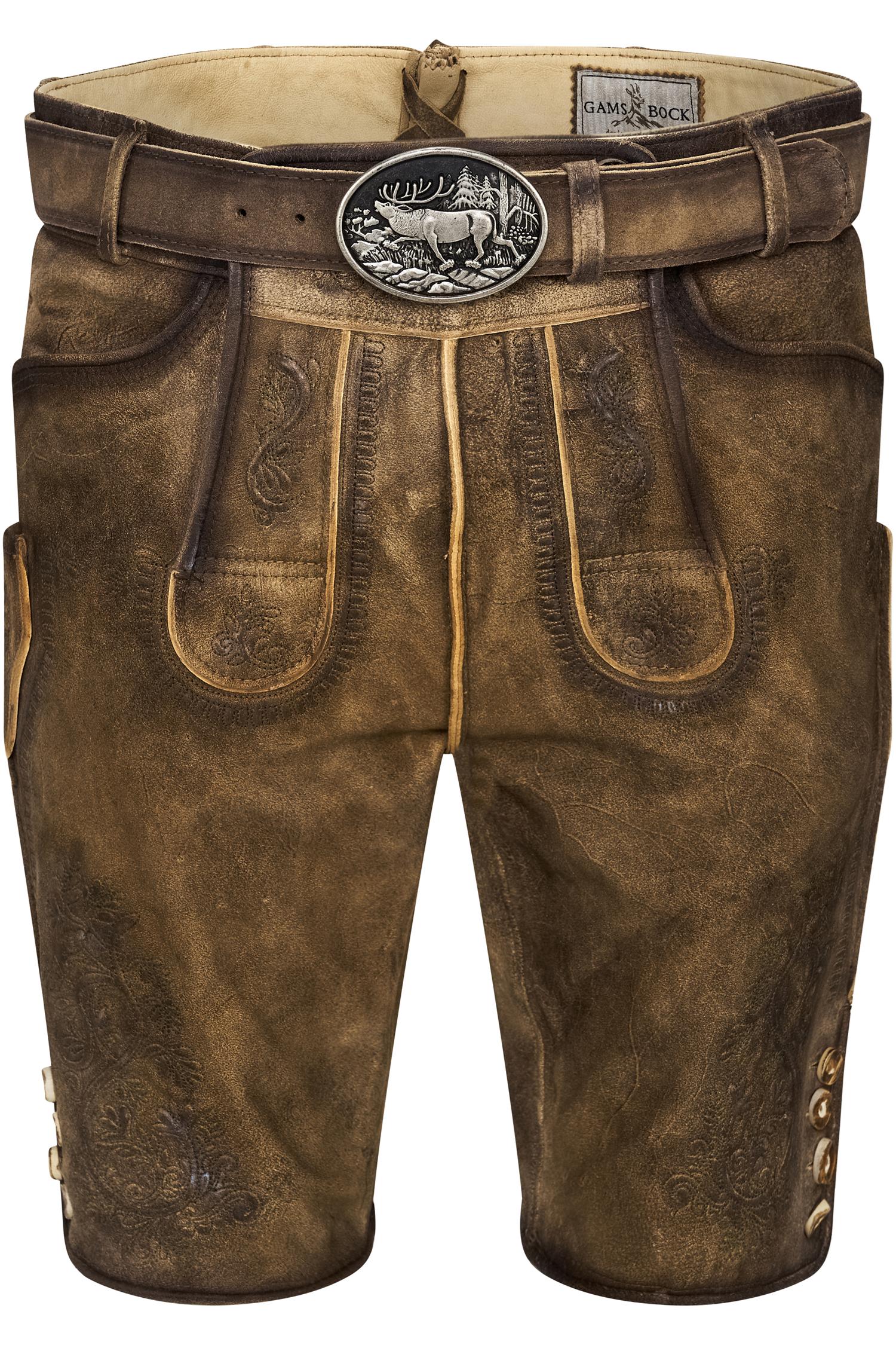 Lederhose Bertl von Gamsbock in Hellbraun