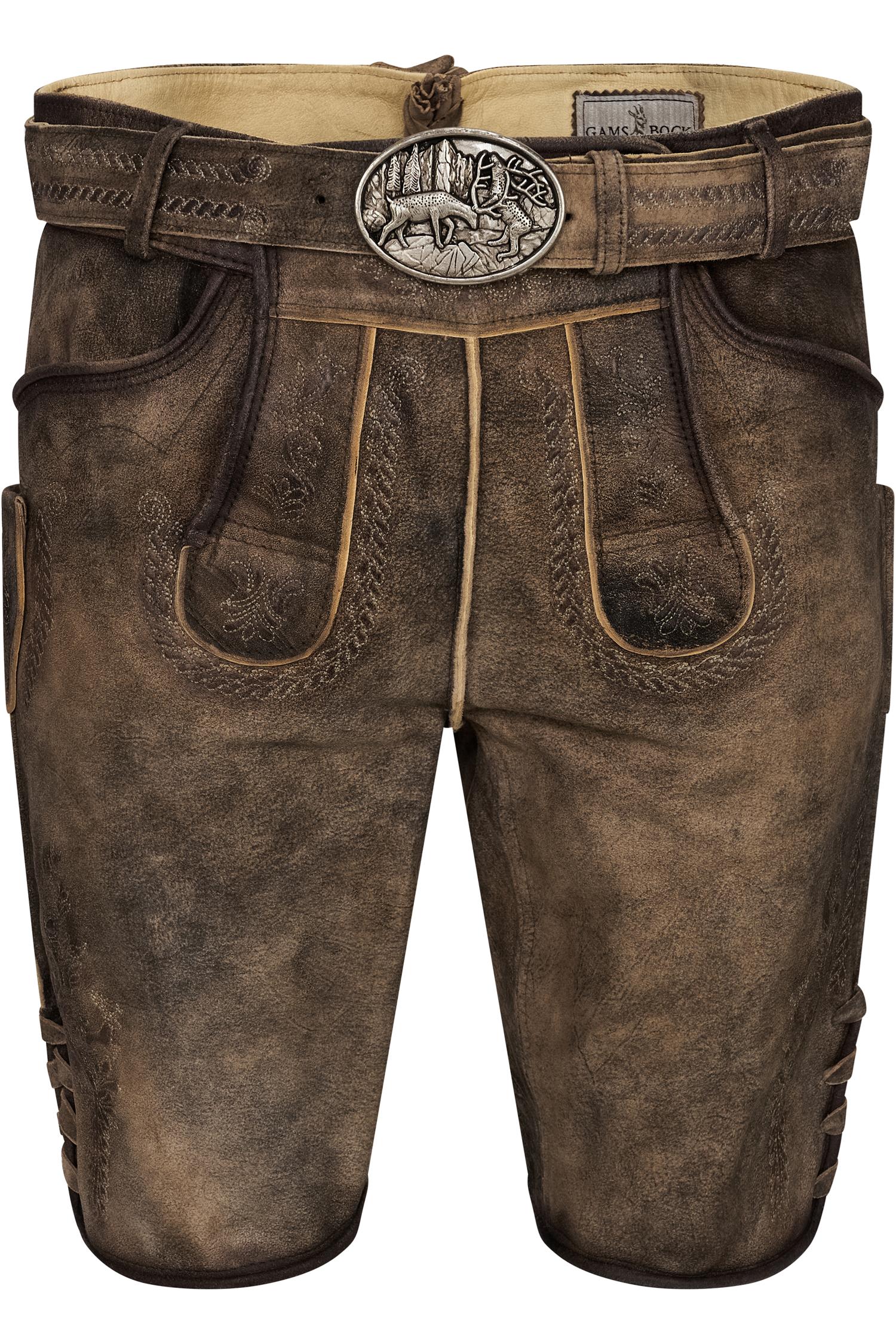 Lederhose Ederer von Gamsbock in Braun