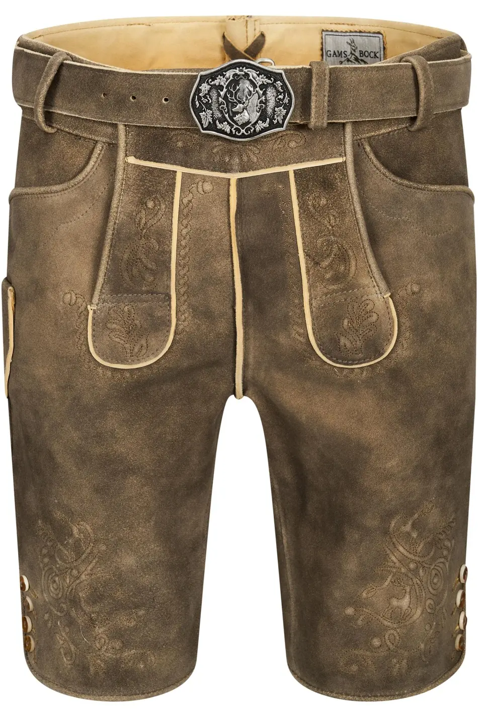 Lederhose Hannes von Gamsbock in Hellbraun