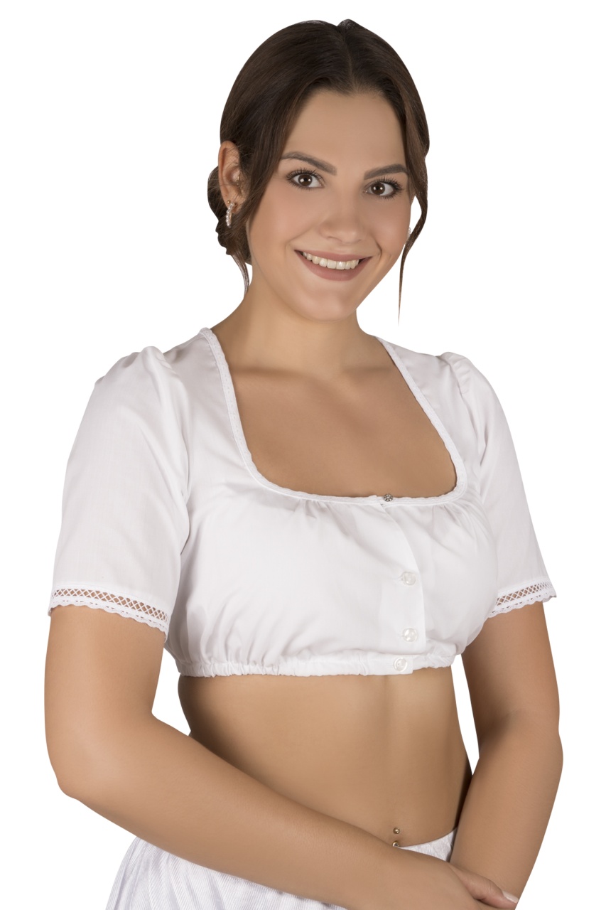 Dirndlbluse Schneewittchenkragen von Gamsbock in Weiß