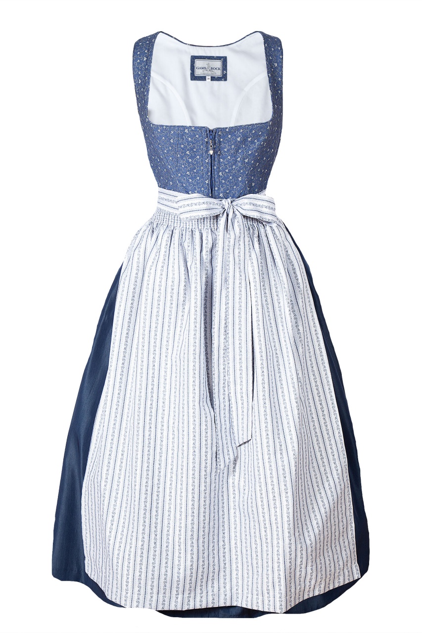 Dirndl von Gamsbock in Blau/Weiß