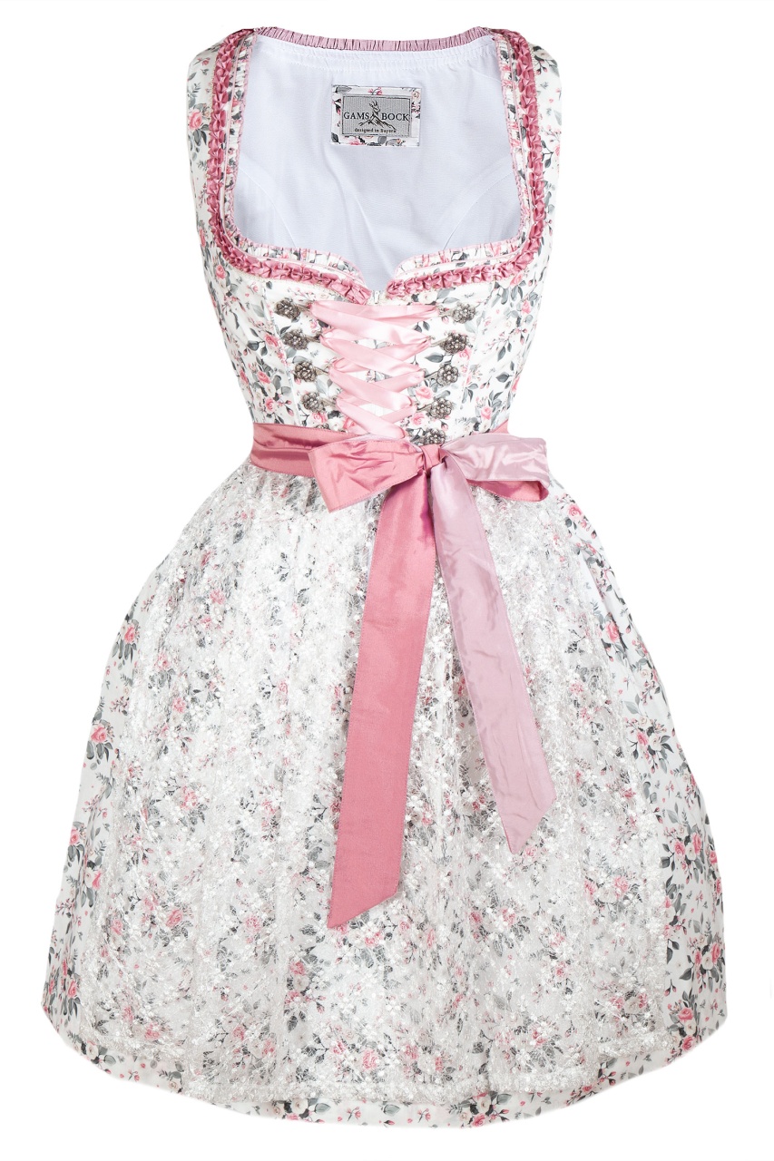 Dirndl von Gamsbock in Creme/Rosa