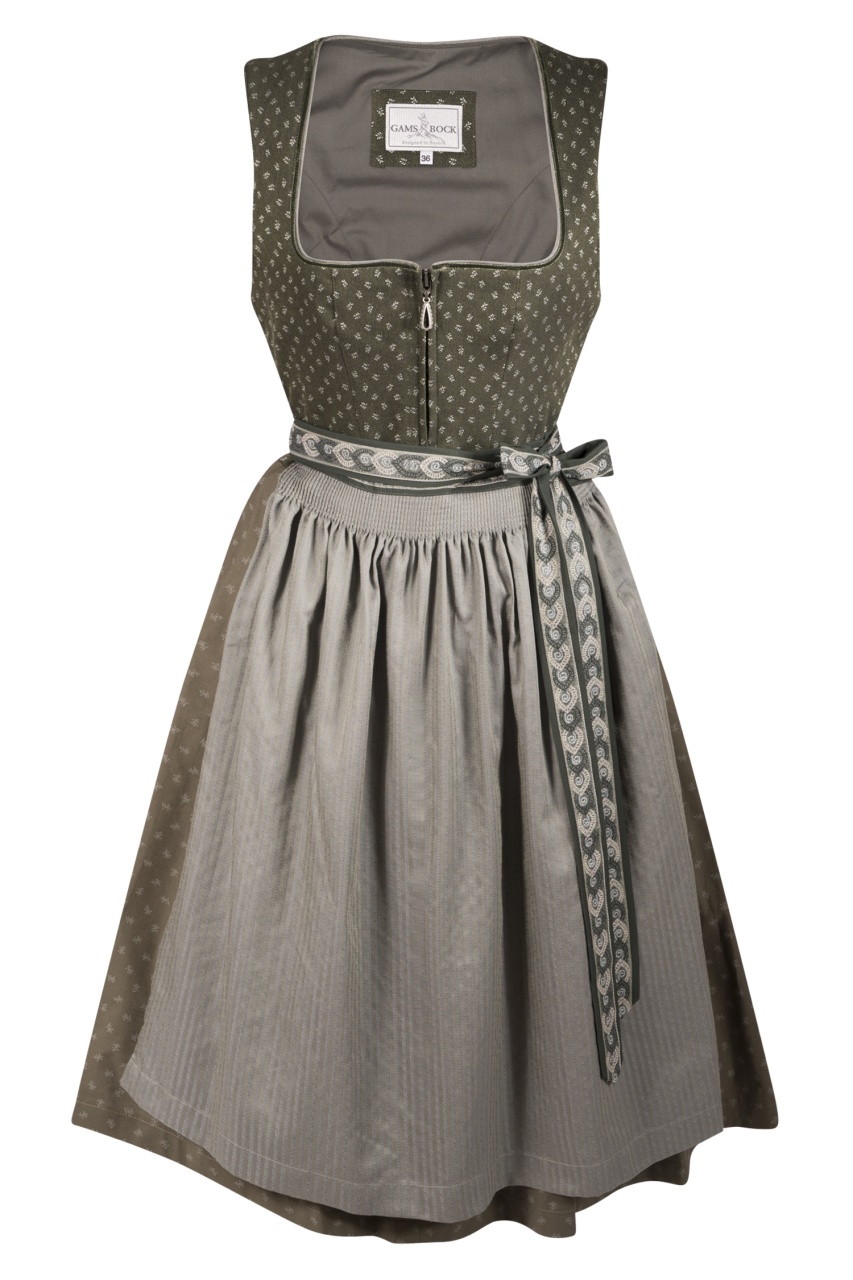 Dirndl von Gamsbock in Oliv/Grün