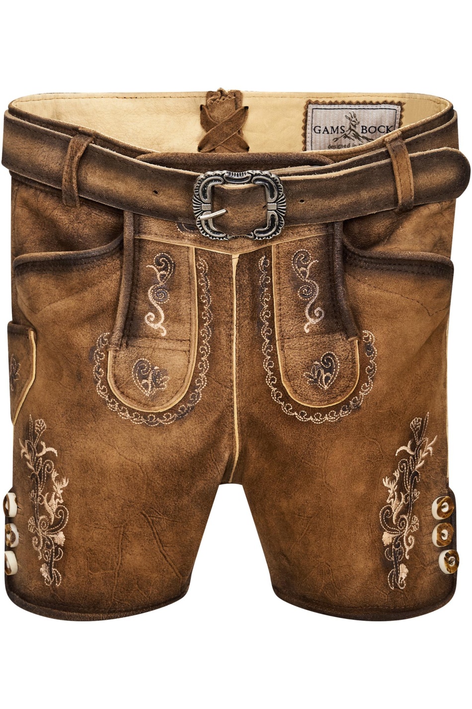 Kinderlederhose Alaric von Gamsbock in Senf-Braun