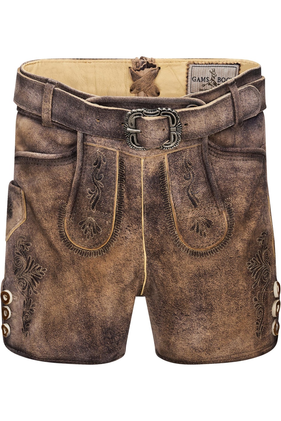 Kinderlederhose Hinterthal von Gamsbock in Braun