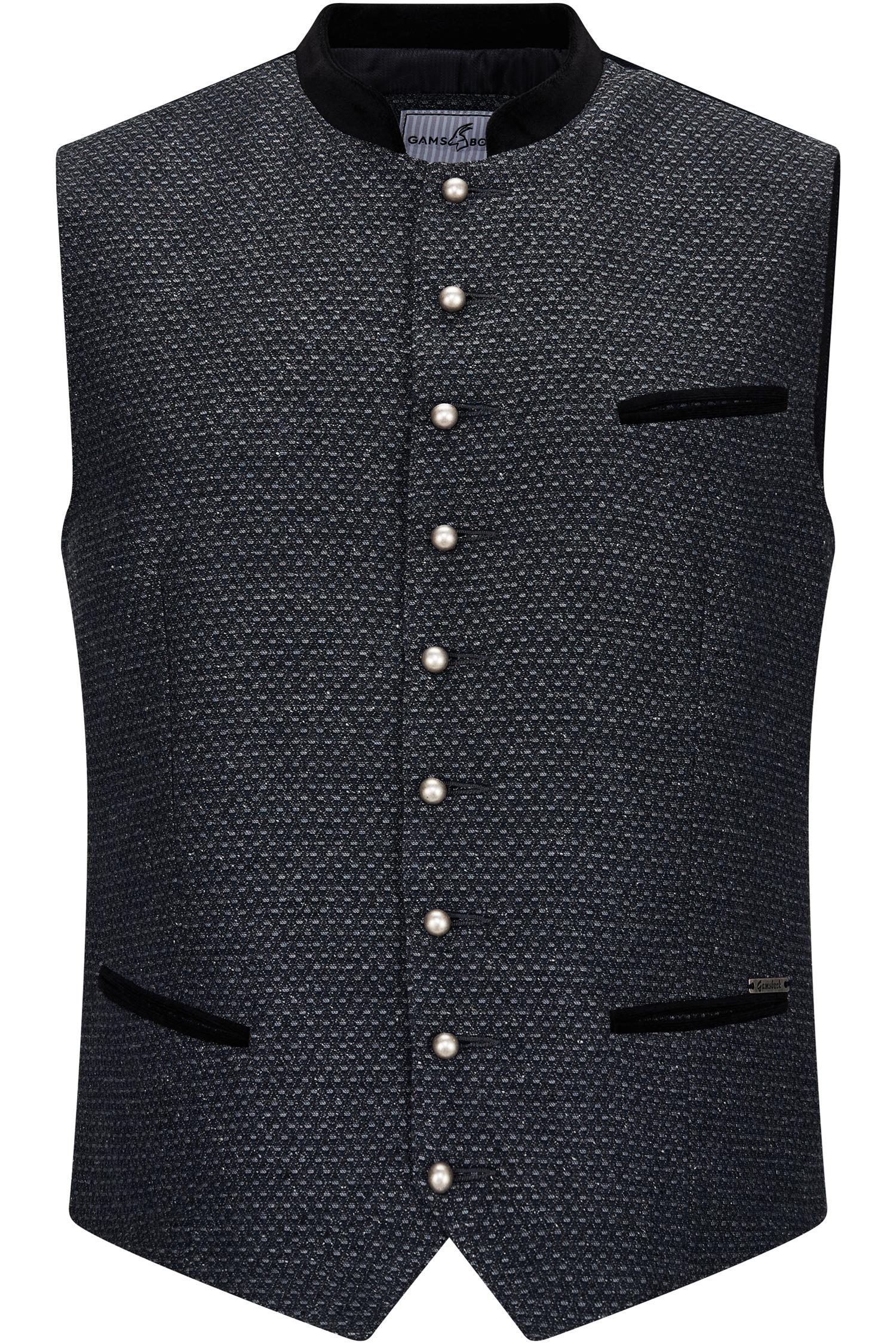 Trachtenweste Vincent von Gamsbock in Silber/Schwarz
