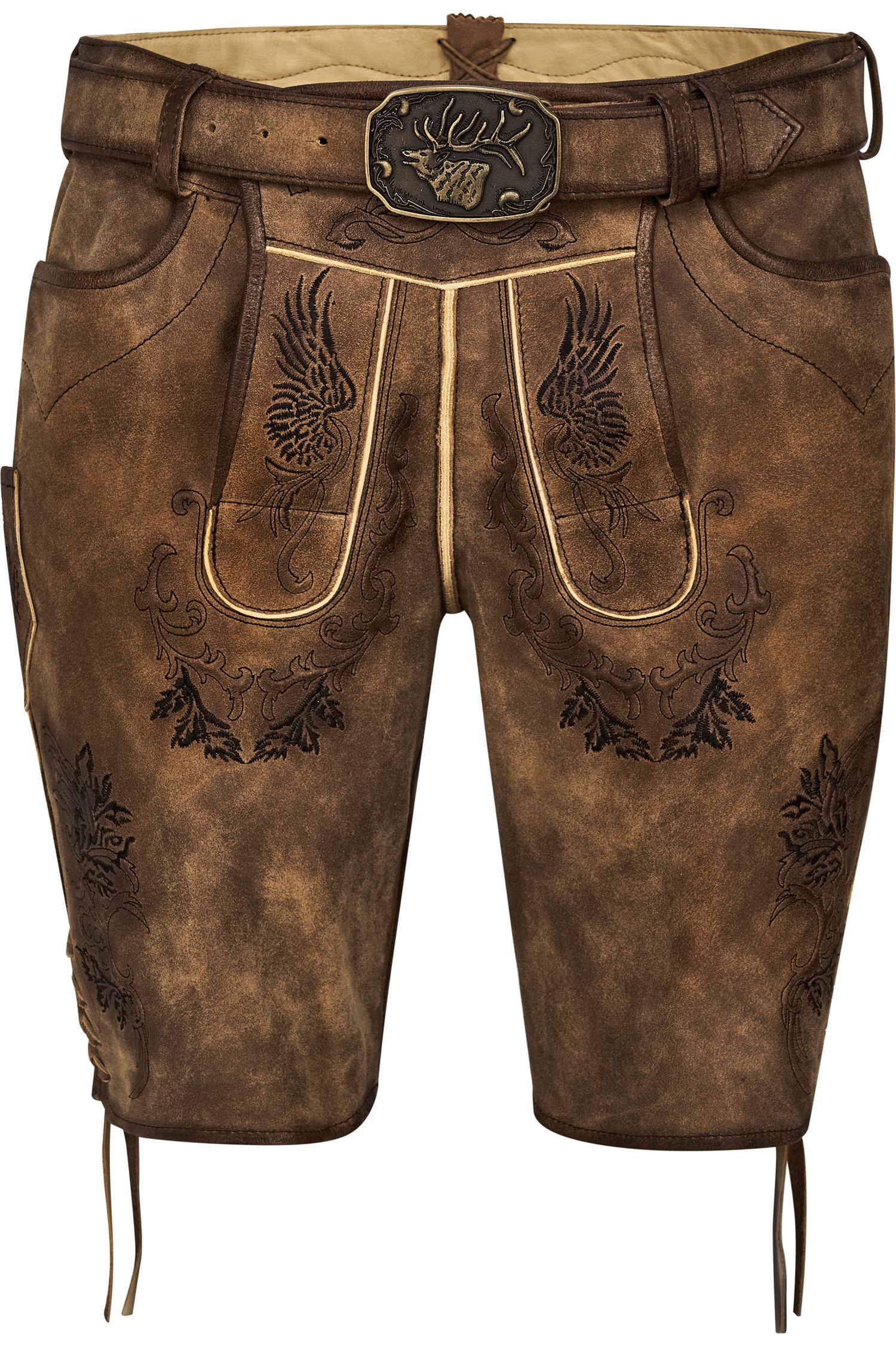 Lederhose Weikhard von Gamsbock in Braun