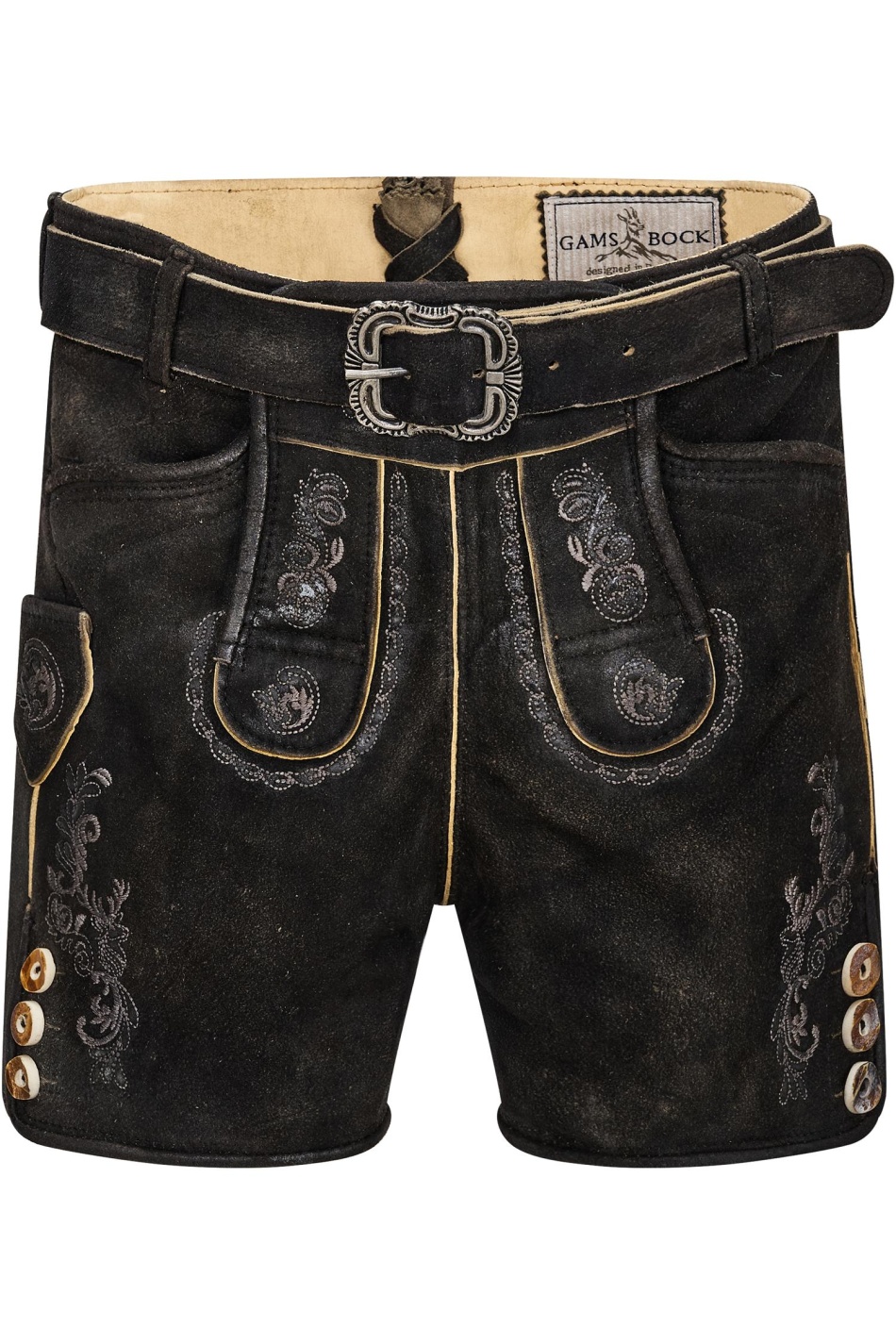 Kinderlederhose Winkler von Gamsbock in Graphit