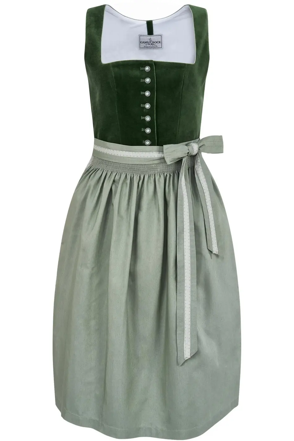 Dirndl von Gamsbock in Oliv/Grün